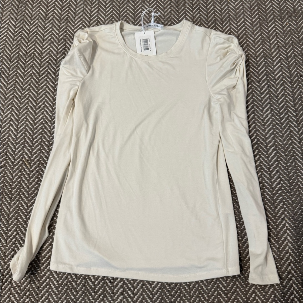 Frame Denim Cream Long Sleeve Blouse